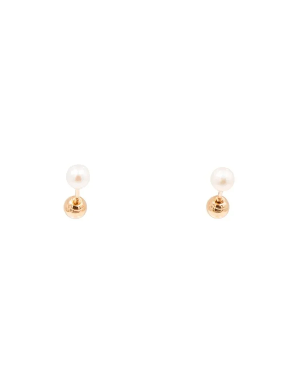 14K Yellow Gold 4mm Akoya Pearl Reversible Screwback Stud Earrings